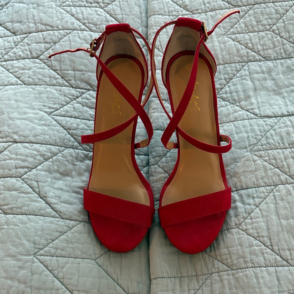 Elegant Red Strappy Sandals